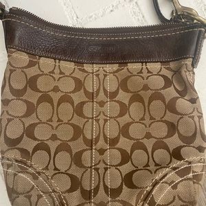 Small Coach crossbody signature fabric purse